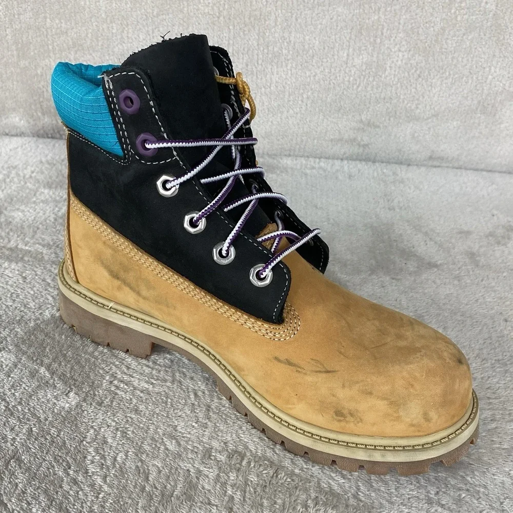 Timberland 6 inch Premium Kids Boots Size 5.5 Wheat Nubuck Waterproof NEW